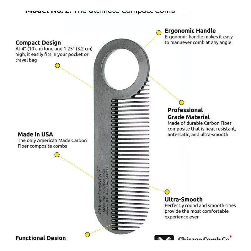 Chicago Comb - Pocket - Model 2 = L: 4” W: 1.25”